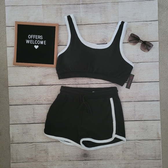 NWT 2 Piece Terry Set Black🖤 - Picture 9 of 9